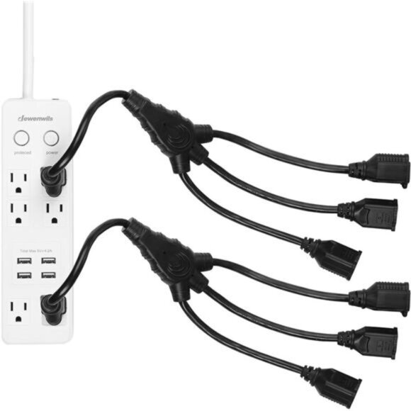 Extension Cord Splitter 1 to 3,18 Inch 16/3 Heavy Duty SJTW Wire,3 Prong Outdoor - Picture 5 of 8